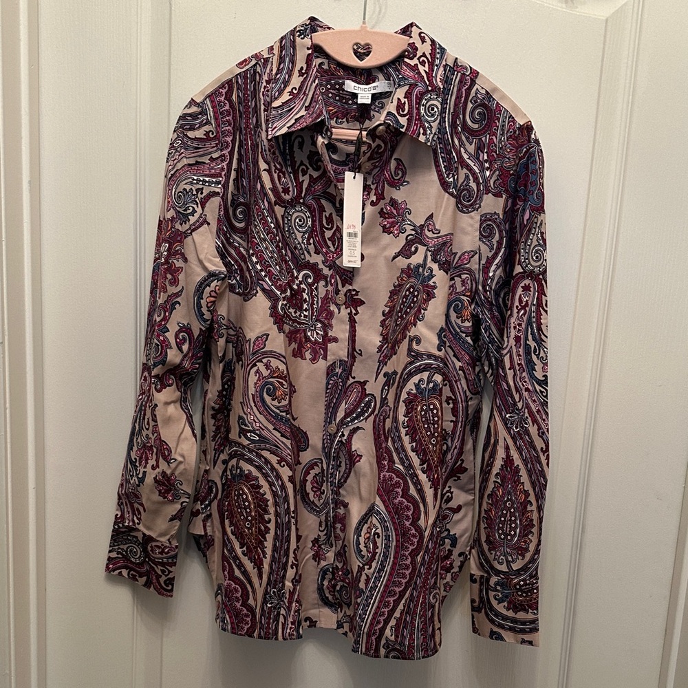 Chico's no-iron Paisley Blouse